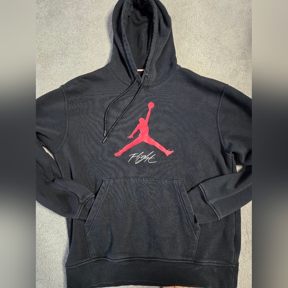 Jordan Black Hoodie with Red Jumpman Logo - Picture 6 of 9